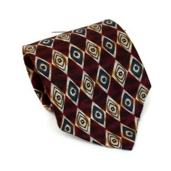 Geoffrey Beene Other - Geoffrey Beene Silk Red Geometric Tie